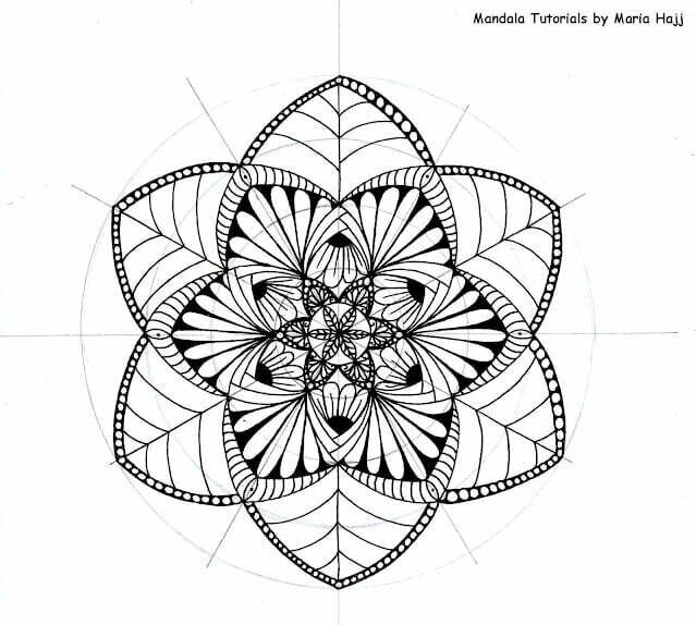 Easy Flower with leaves - Simple Mandalas